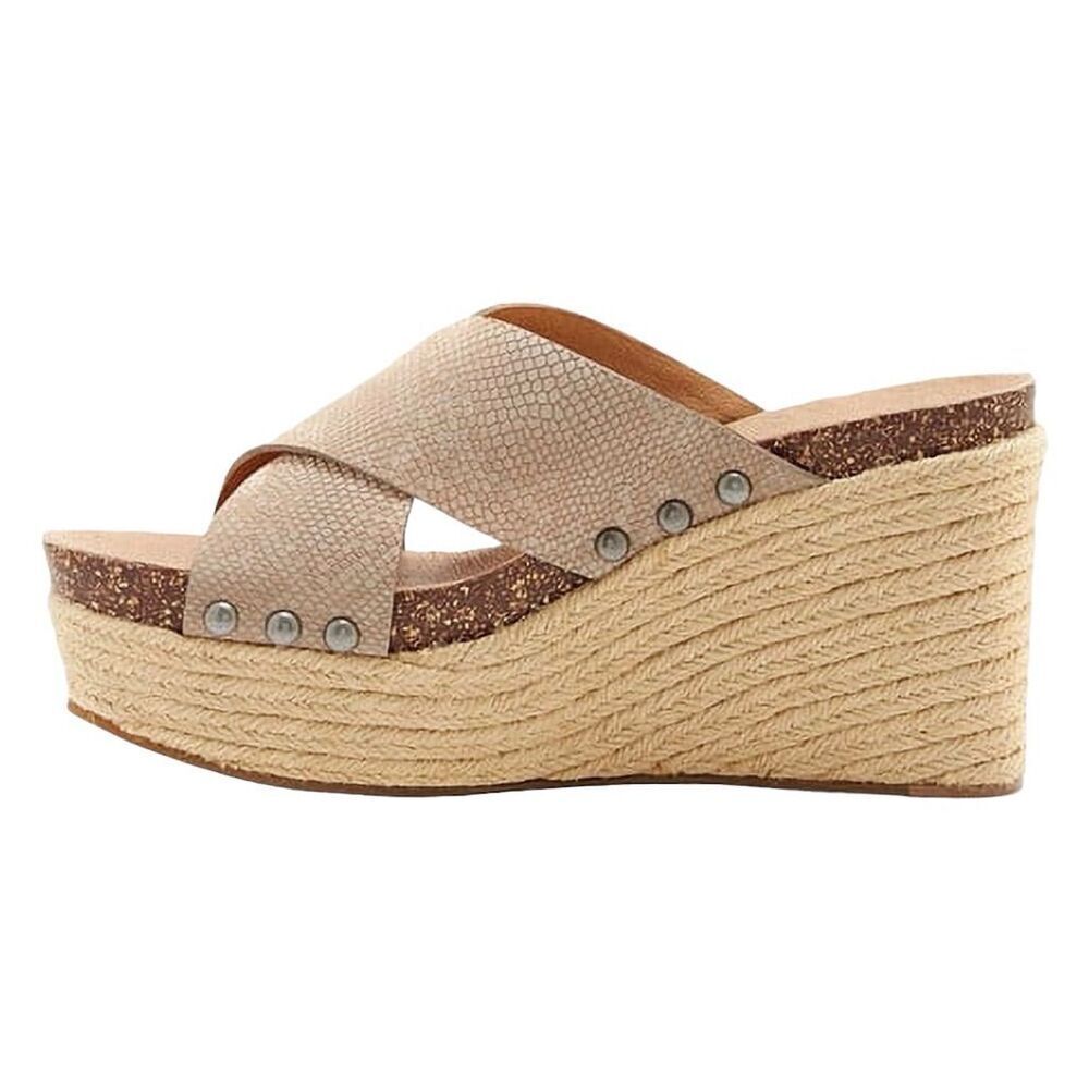 Lucky Brand Women's Neeka Taupe Slide Wedge Sandals Size 7.5M - Picture 4 of 16